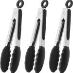 Mini silicone-tipped kitchen clips, 7 inches, 3-piece set (black)